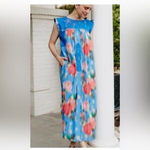 Mi Golondrina Hand dyed Flores Midi Dress